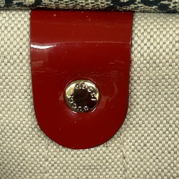 Gucci Boston Joy Tattoo Print Red w/ Blue GG Plus Handbag Bag Purse 189895 - Picture 16 of 16